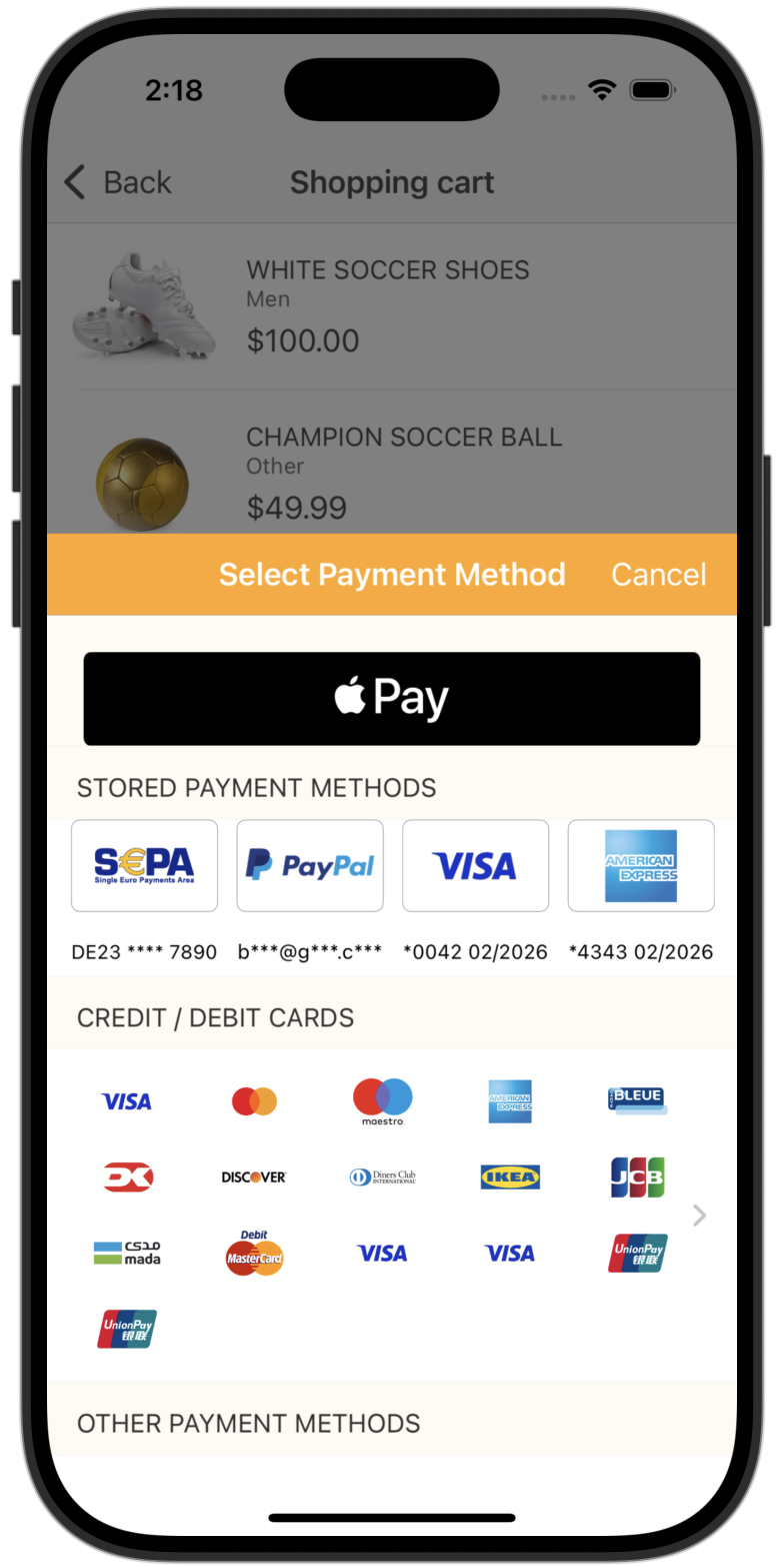 Stored payment methods