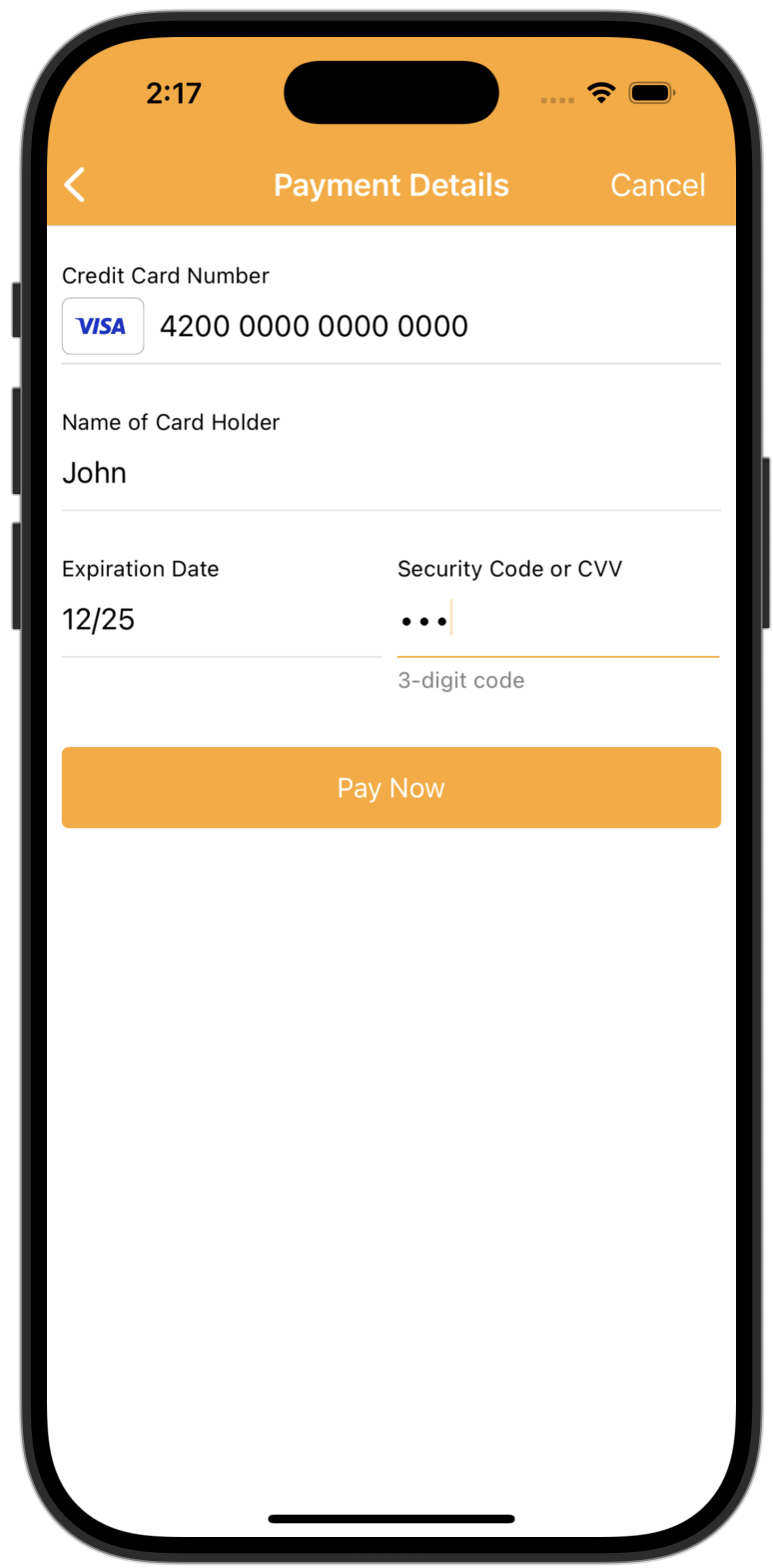 Store payment details stand-alone